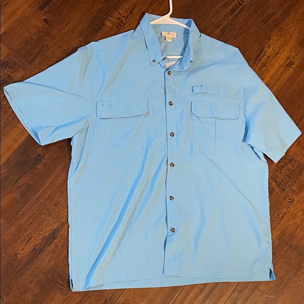 Men's Light Blue Short Sleeve fishing Shirt